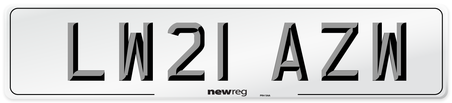 LW21 AZW Number Plate from New Reg